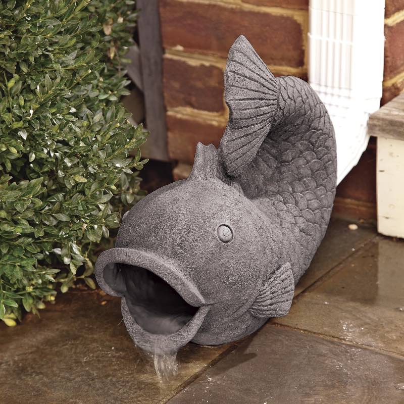 Resin Friendly Fish Decorative Downspout Cover