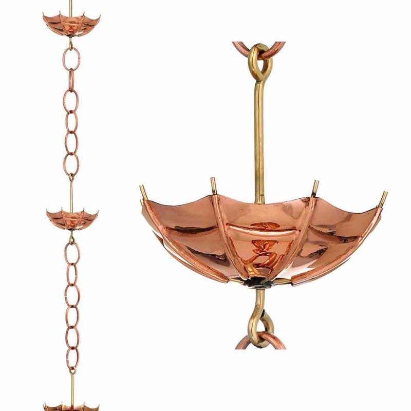 Copper Umbrella Rain Chain