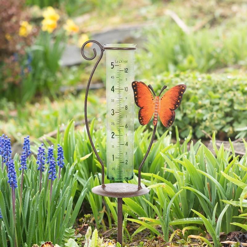 Butterfly Garden Stake Rain Gauge