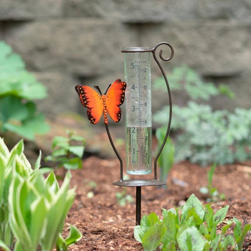 Butterfly Garden Stake Rain Gauge