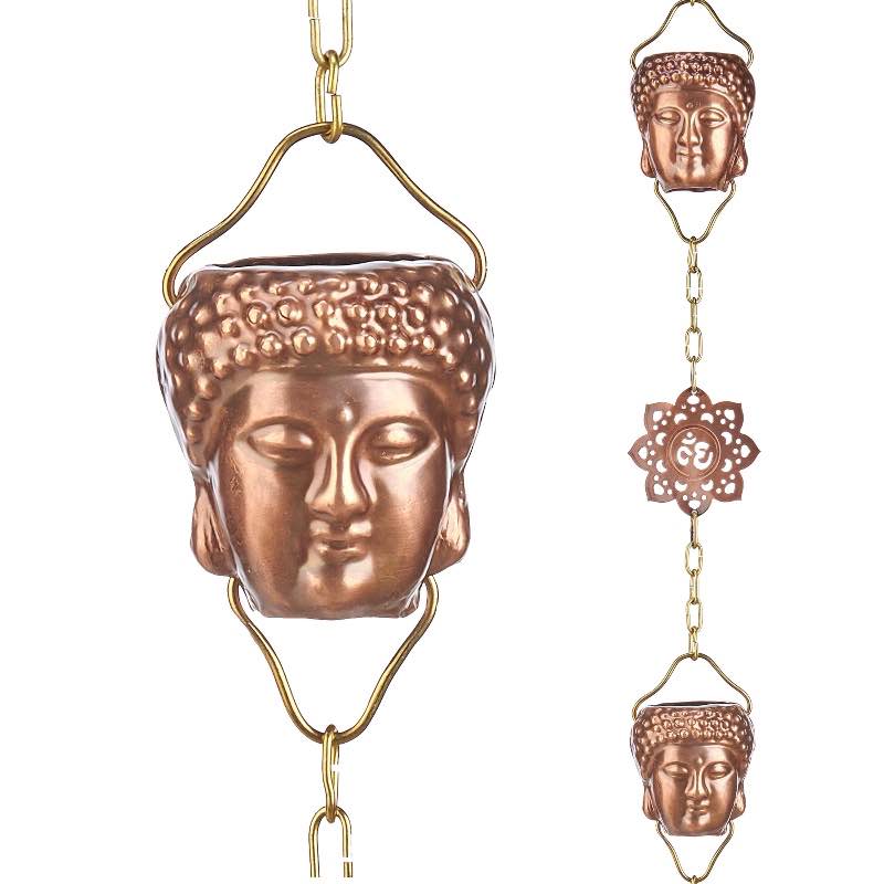 Copper Buddha Rain Chain