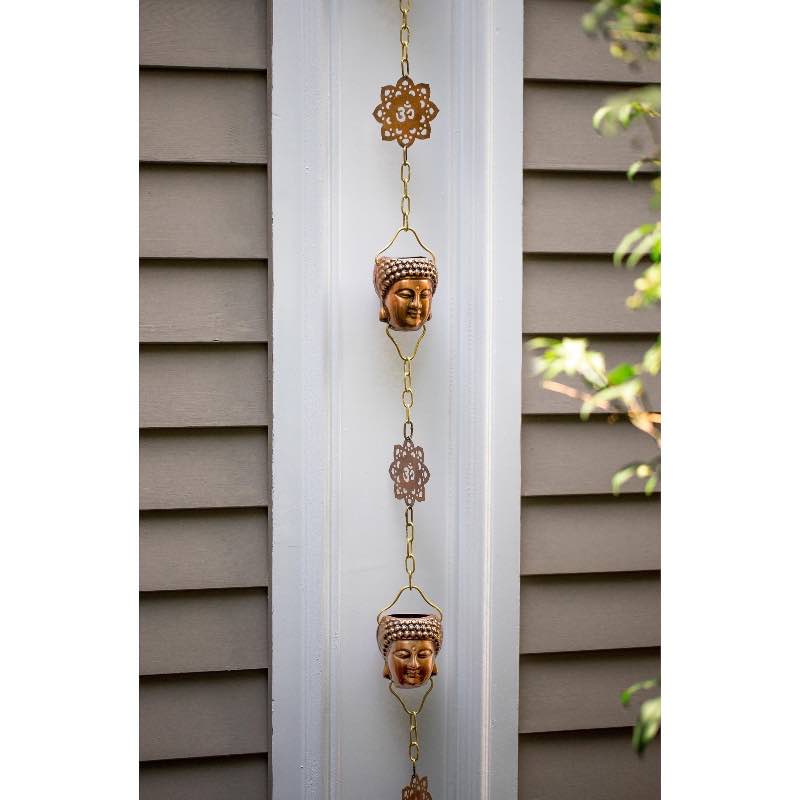 Copper Buddha Rain Chain