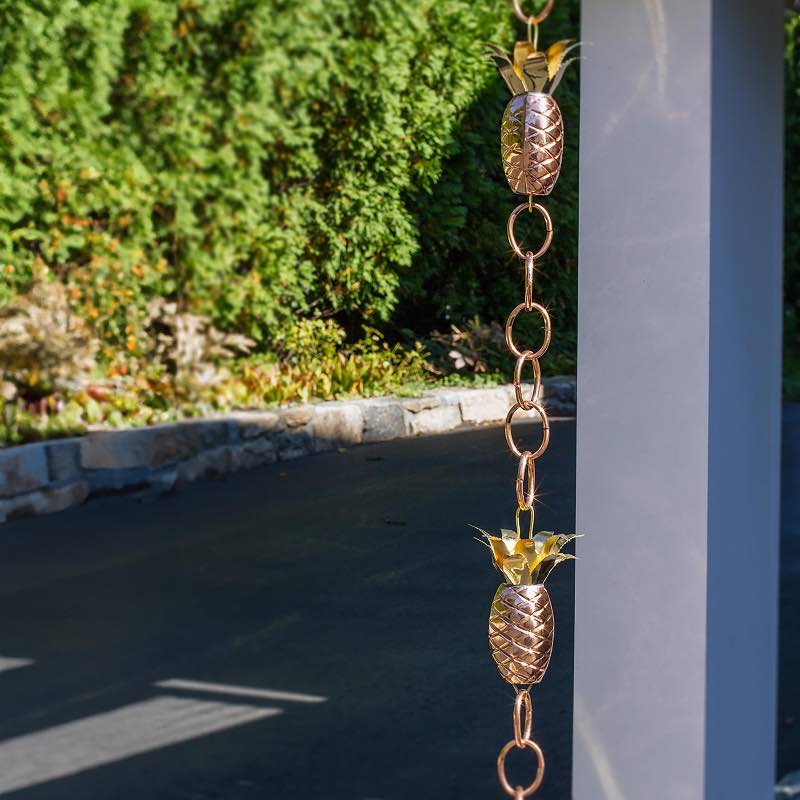 Copper Pineapple Rain Chain