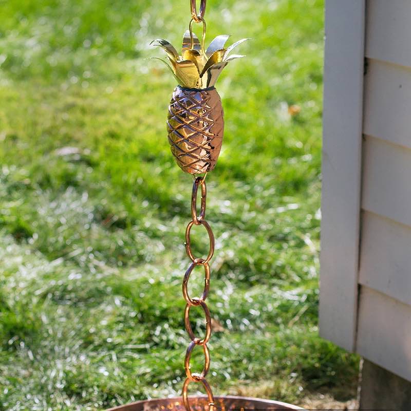 Copper Pineapple Rain Chain