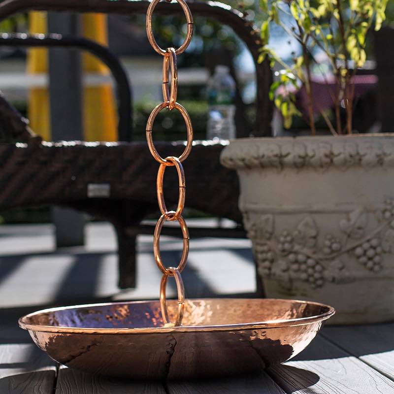 Copper Rain Chain Basin