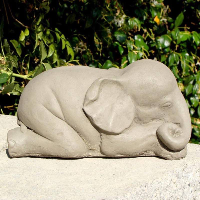 Napping Baby Elephant Garden Art