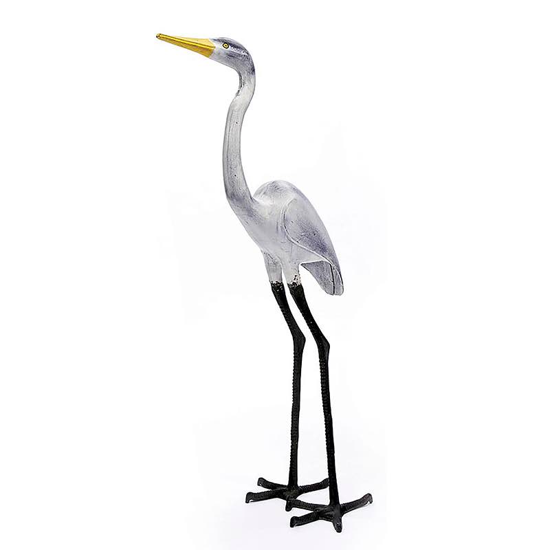 Tall Egret Metal Yard Sculpture