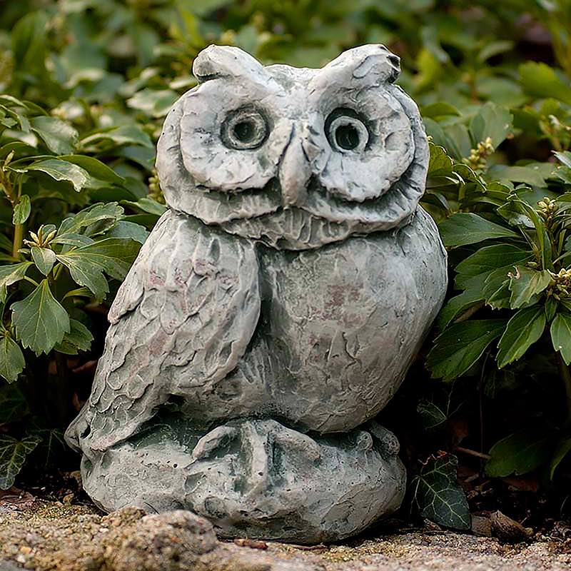 Cast Stone Owl Garden Statue