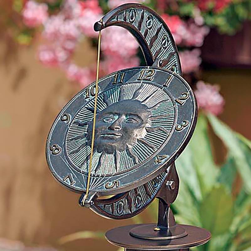 Sun and Moon Sundial - Bronze