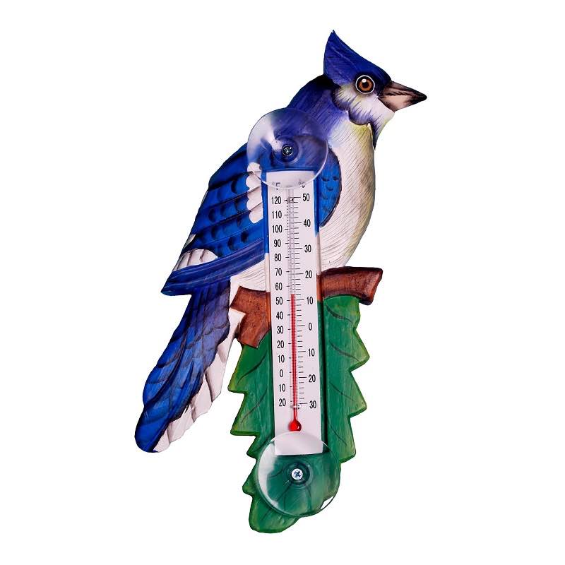 Blue Jay on a Branch Thermometer