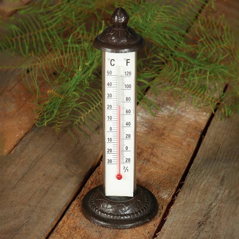 Cast Iron and Glass Outdoor Thermometer