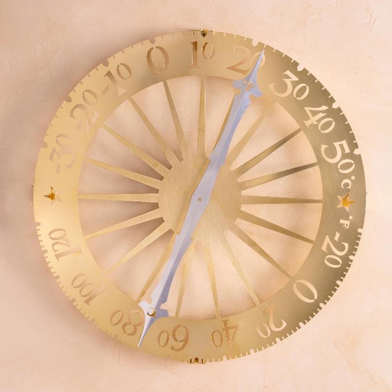 Solid Brass Jeffersonian Wall Thermometer