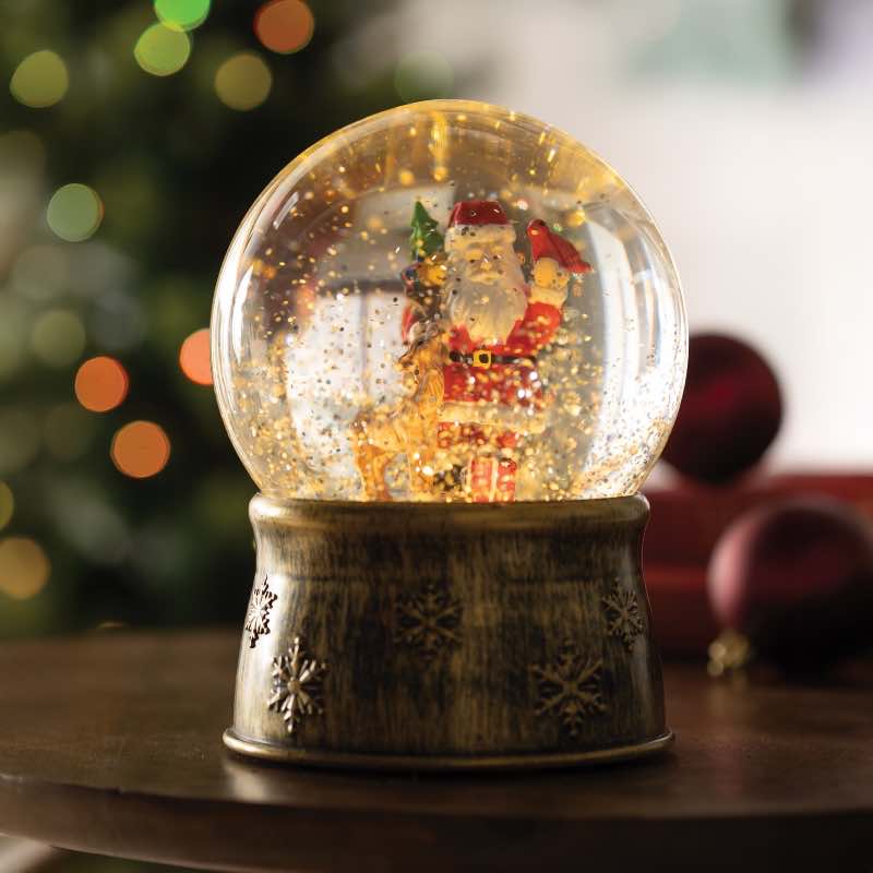 LED Santa Spinning Snowglobe