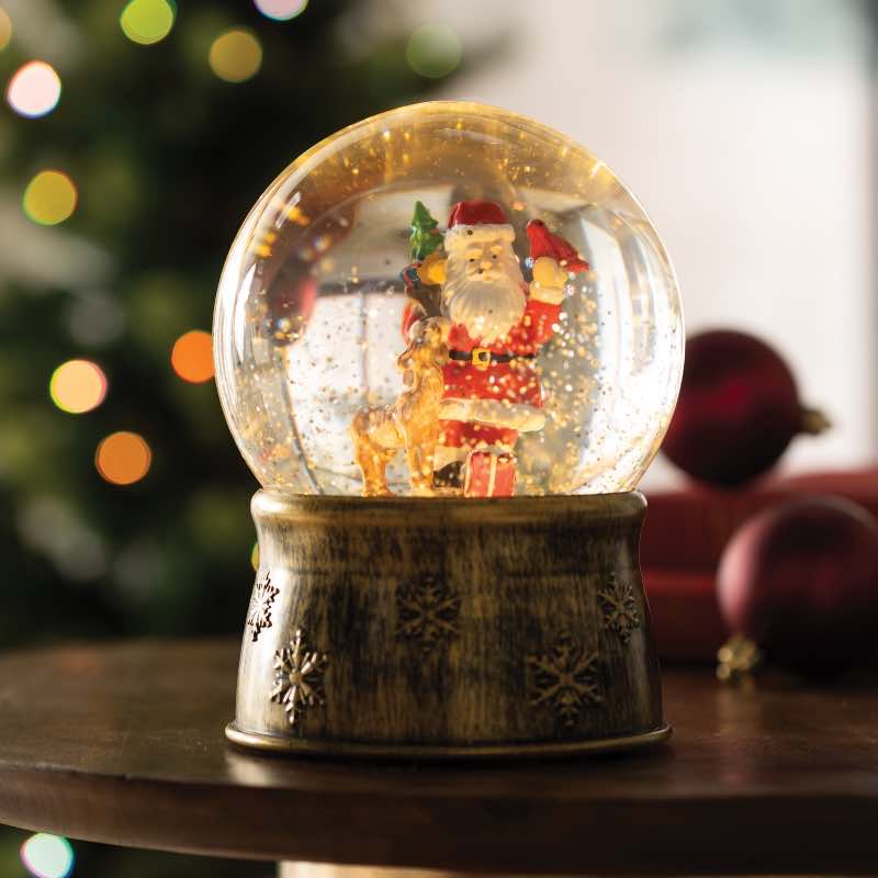 LED Santa Spinning Snowglobe
