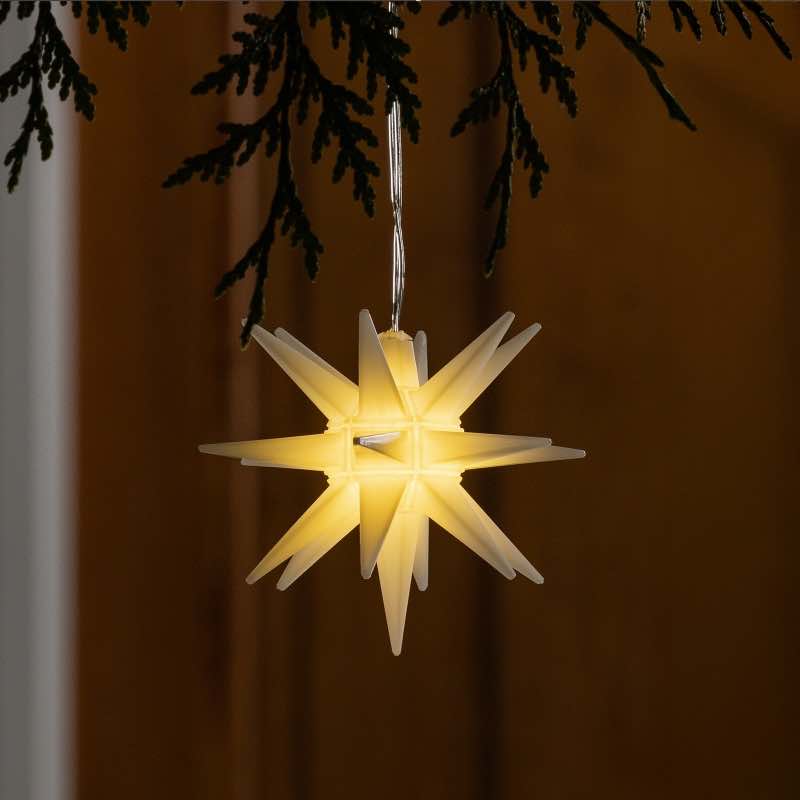 Lighted White Morovian Star Small