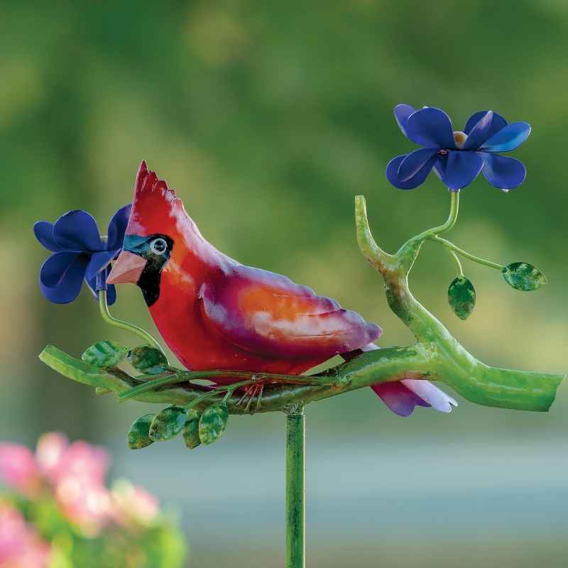 Red Cardinal on Branch Stake Spinner