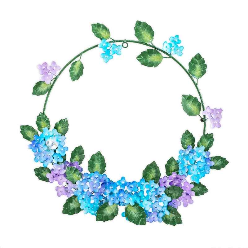 Blue Hydrangea Metal Wreath