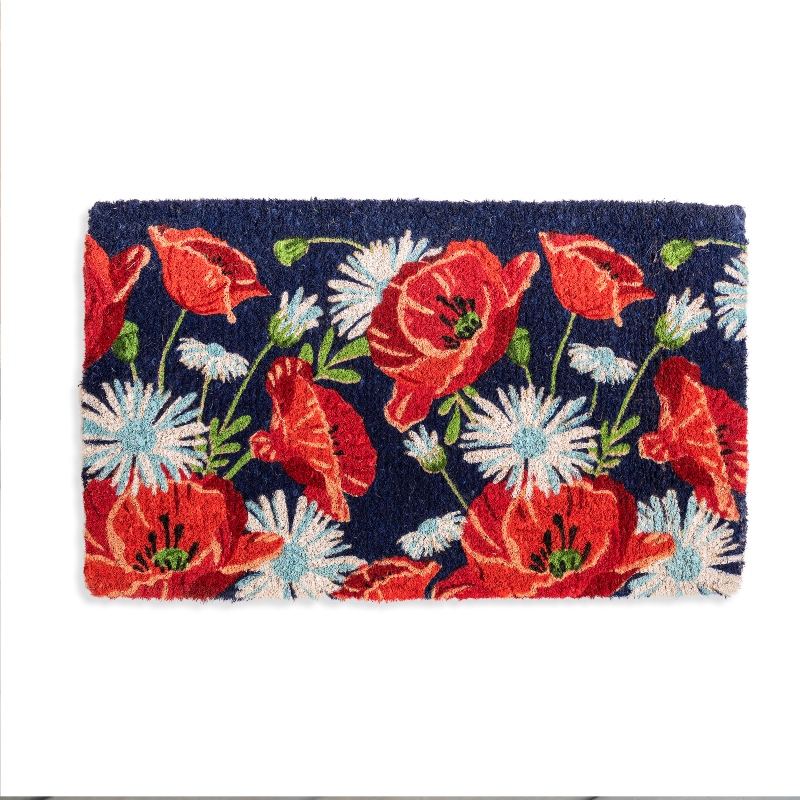 Vibrant Summer Flowers Coir Mat