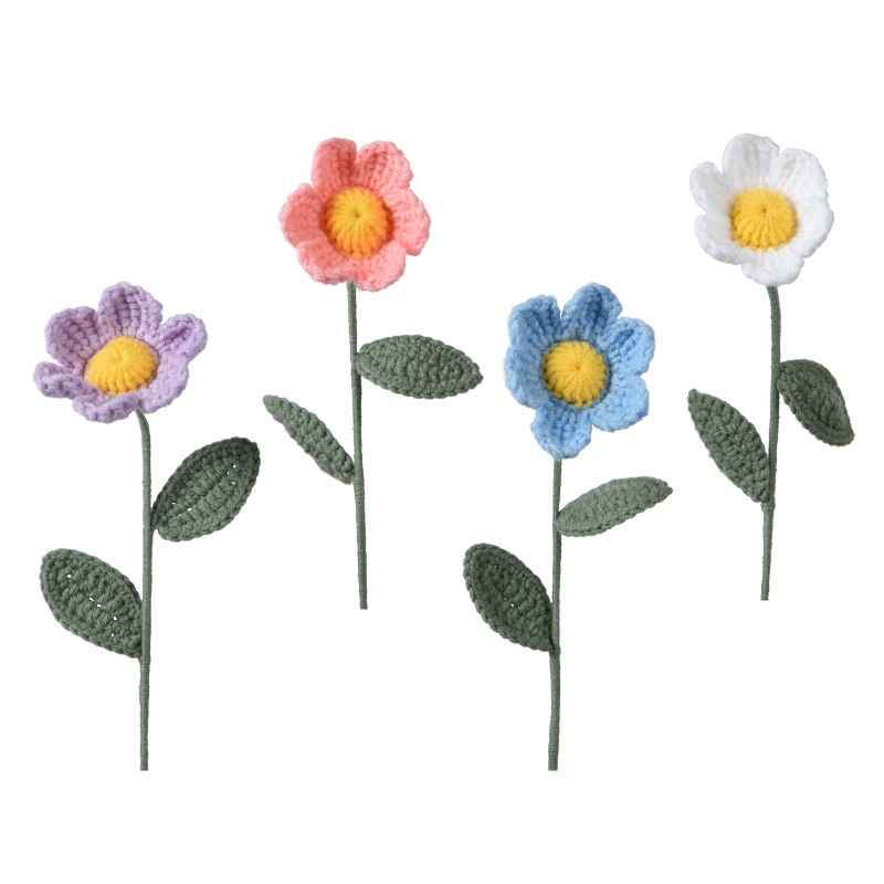 Set of 4 Knitted Flowers