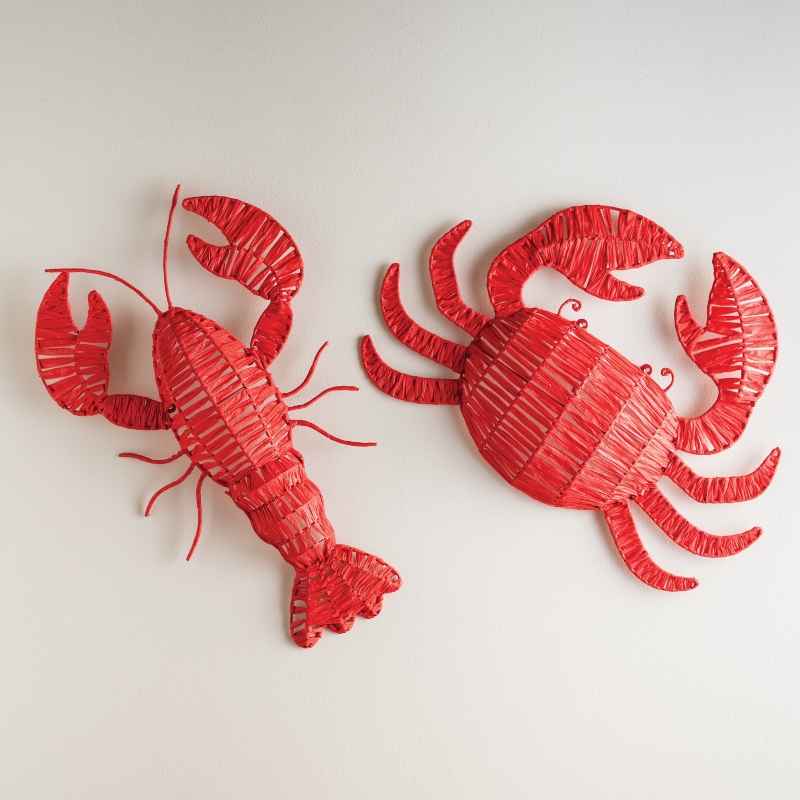 Set of 2 Lobster and Crab Accents