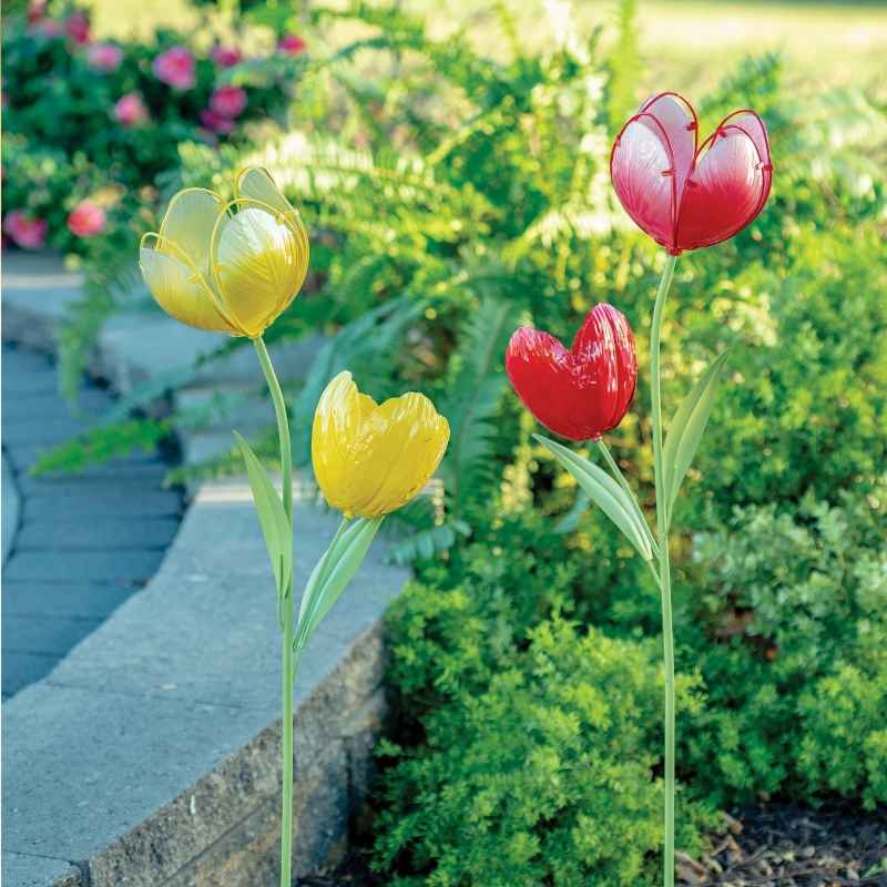 Glass Tulip Garden Pick