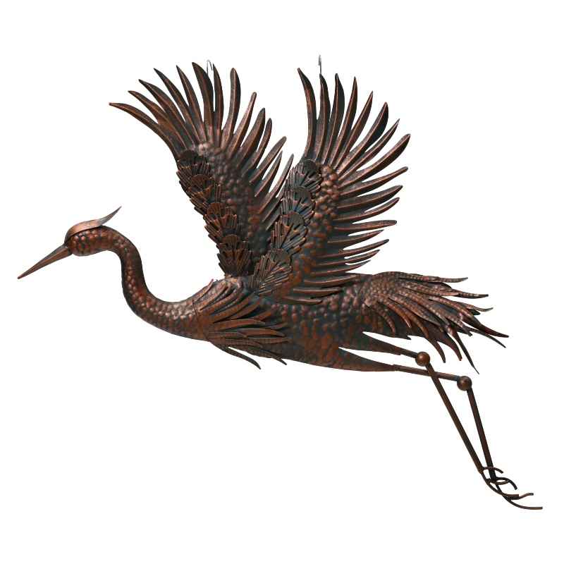 Indoor/Outdoor Legs Bent Metal Heron Wall Art