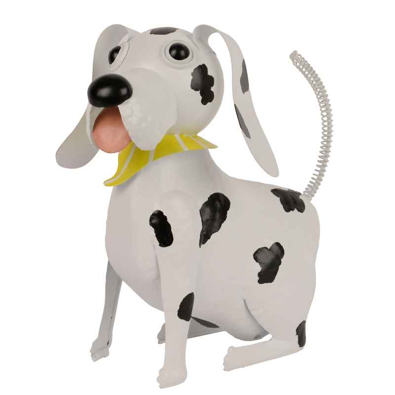 Painted Metal Sitting Dog Sculpture