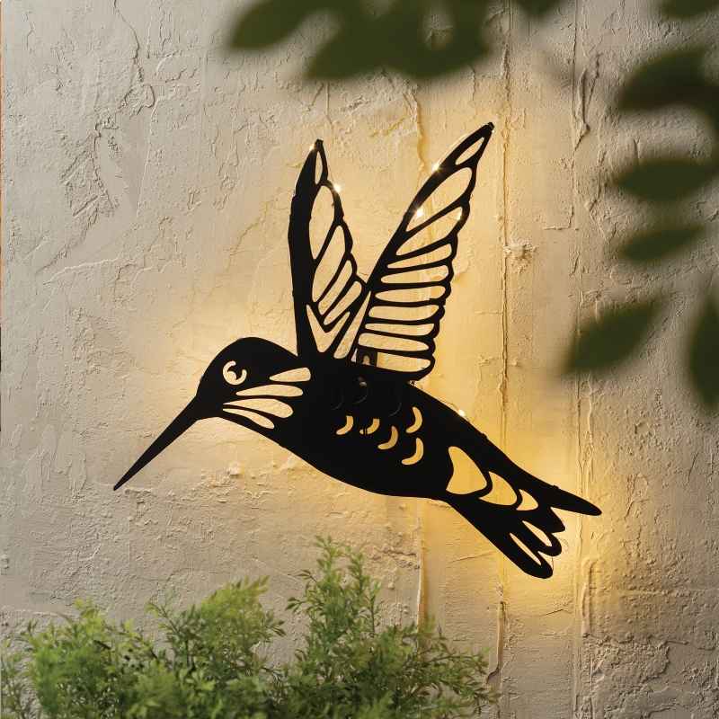 Solar Hummingbird Wall Light