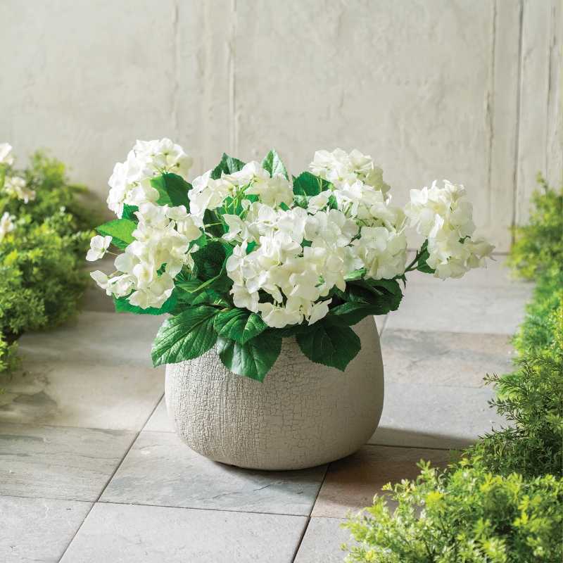 Faux White Hydrangea Pot Filler