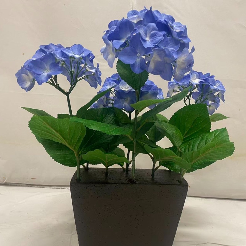 Faux Blue Hydrangea Window Box Filler