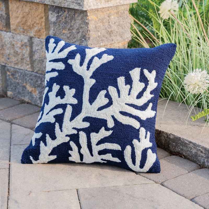 Coral Navy Pillow, 18