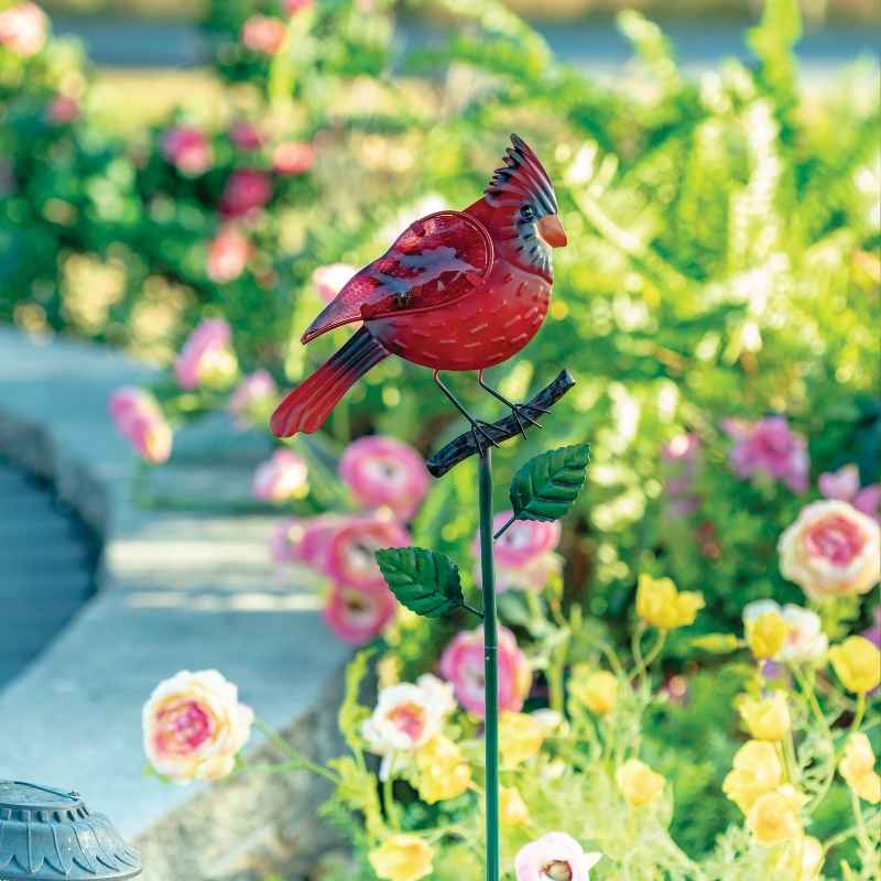Glass and Metal Cardinal Stake