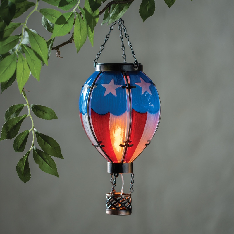 Americana Hot Air Balloon Solar Lantern