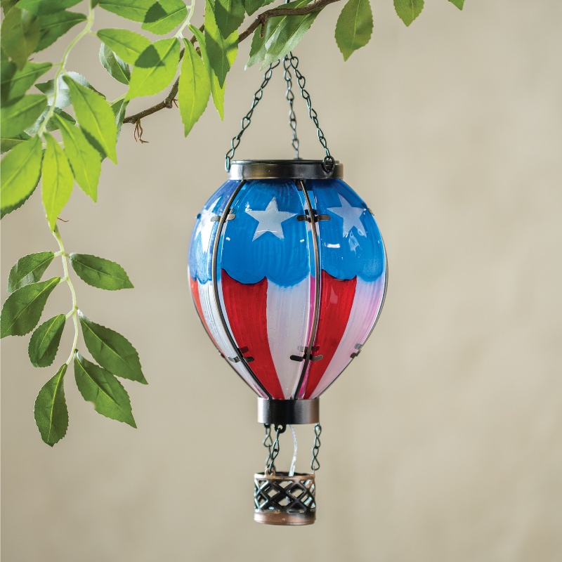 Americana Hot Air Balloon Solar Lantern