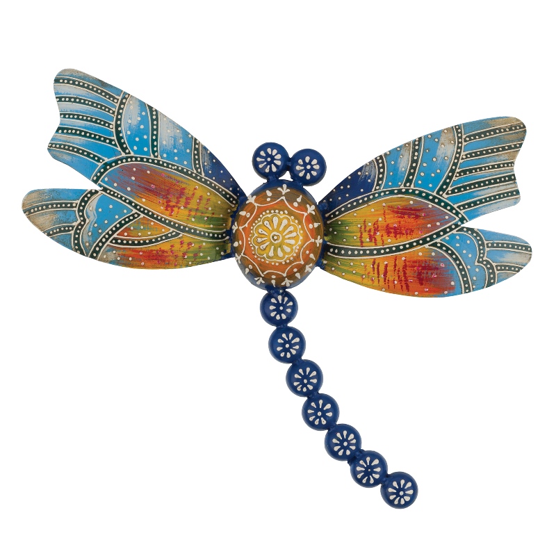 Henna Blue Dragonfly Wall Decor