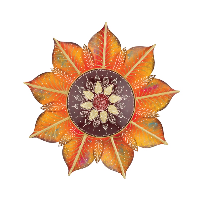 Henna Floral Metal Wall Art