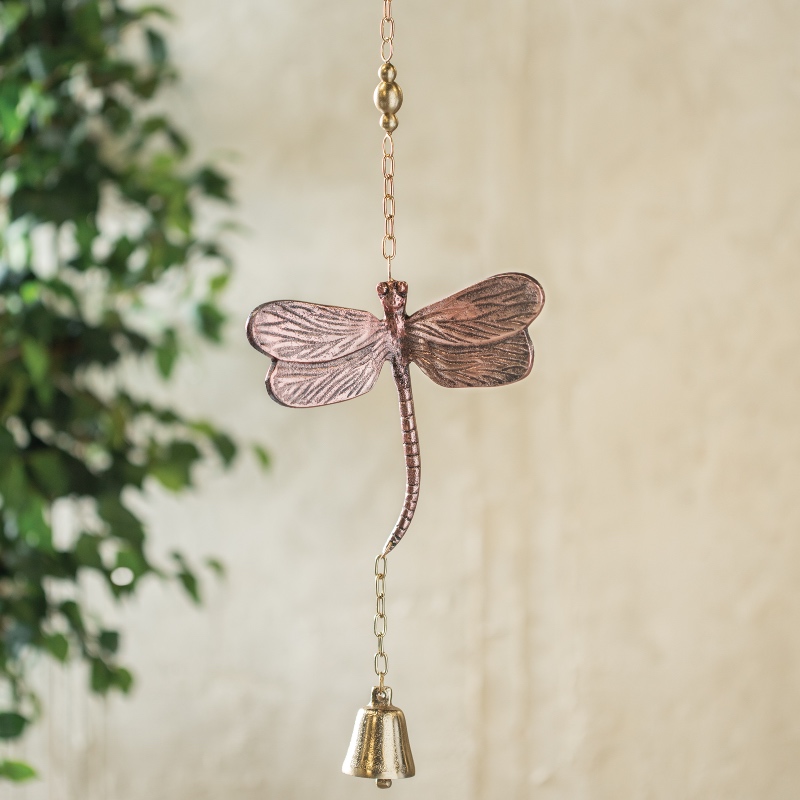 Cast Aluminum Dragonfly Garden Bell