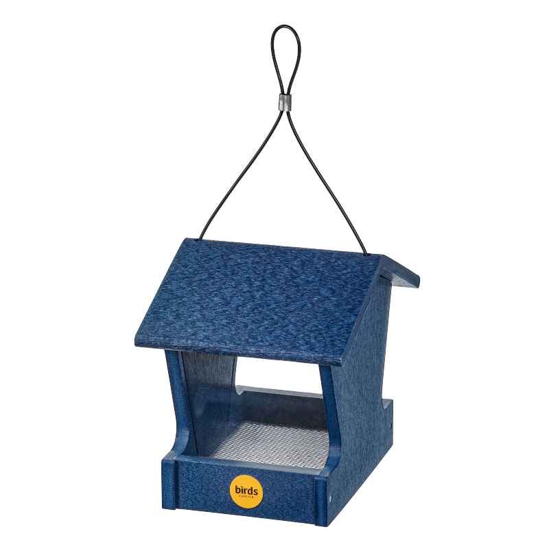Small Navy Recycled Poly Lumber Hopper Feeder