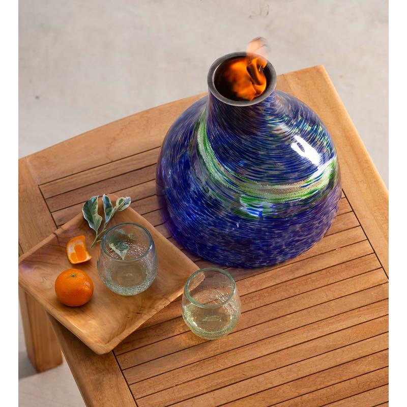 EchoFlame Glowing Glass Tabletop Fire Bowl