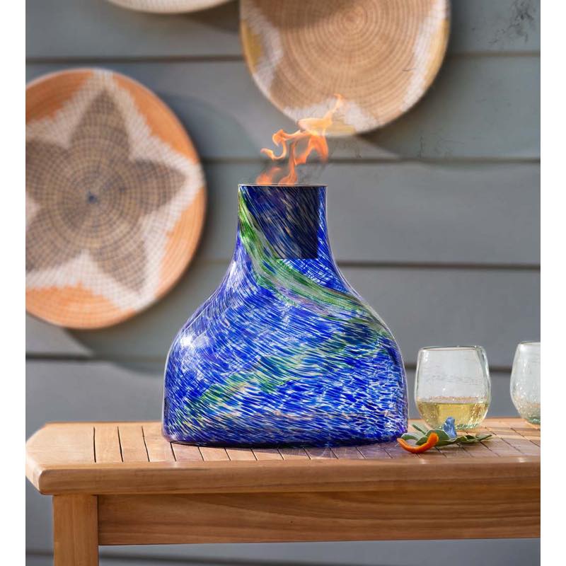 EchoFlame Glowing Glass Tabletop Fire Bowl