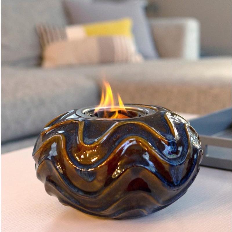 EchoFlame Oceana Ceramic Tabletop Fire Bowl