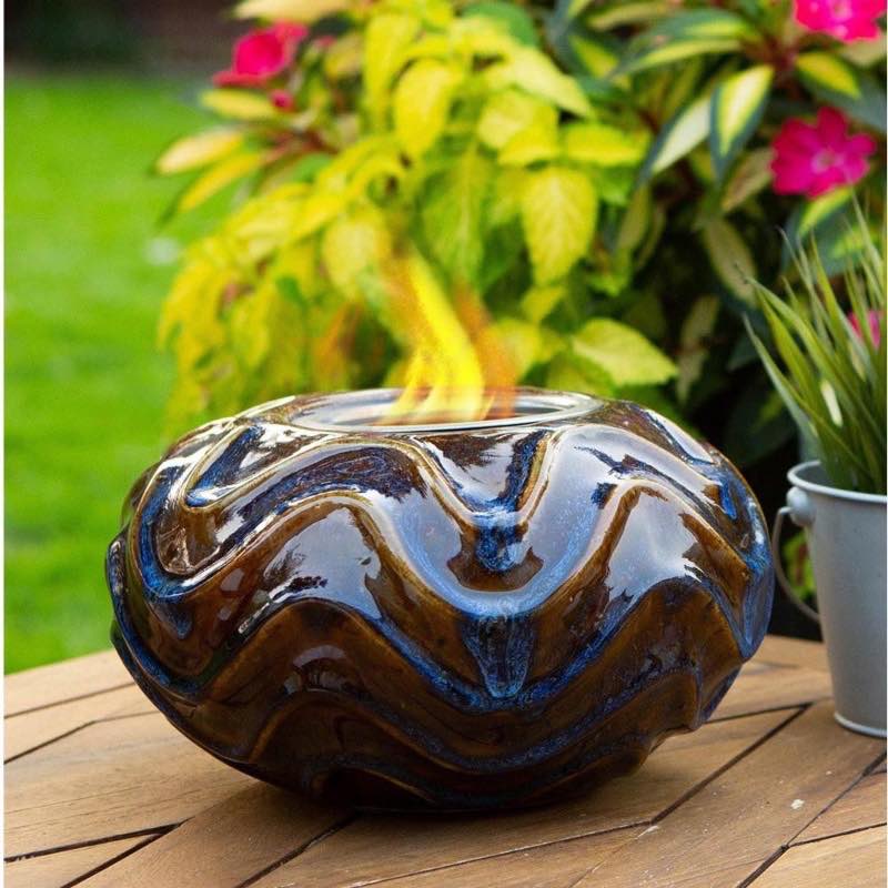 EchoFlame Oceana Ceramic Tabletop Fire Bowl