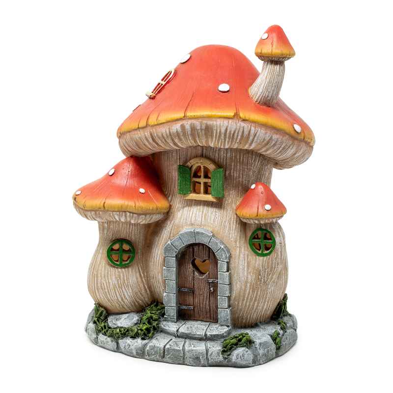 Solar Lighted Mushroom Fairy House