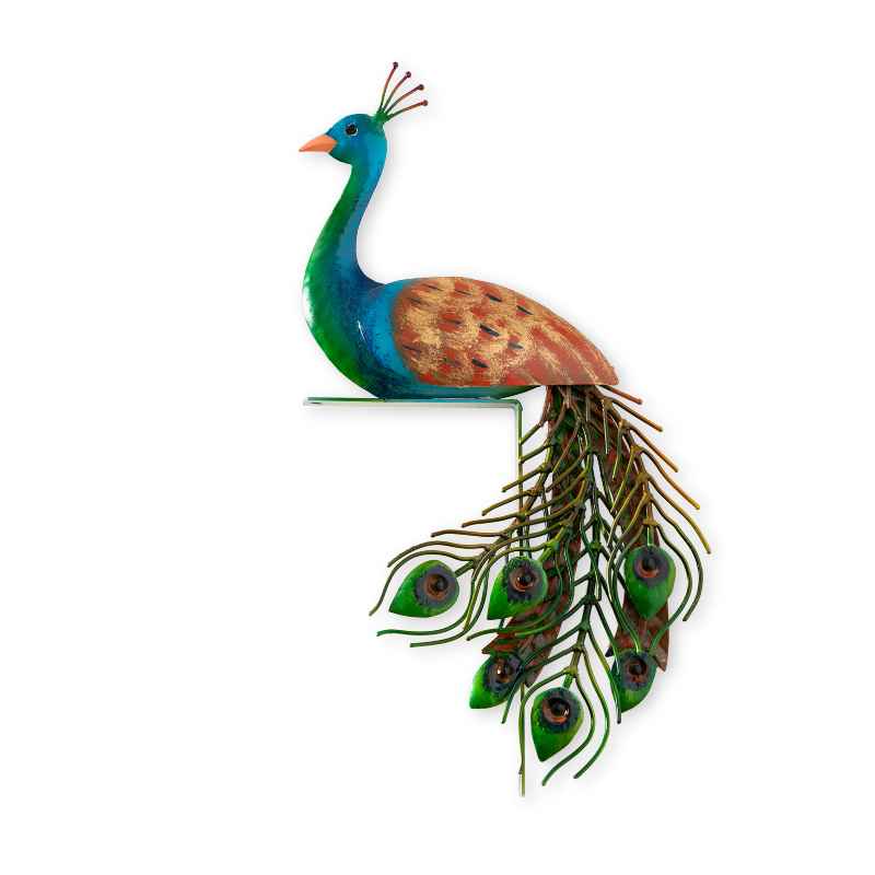 Recycled Metal Peacock Door Corner