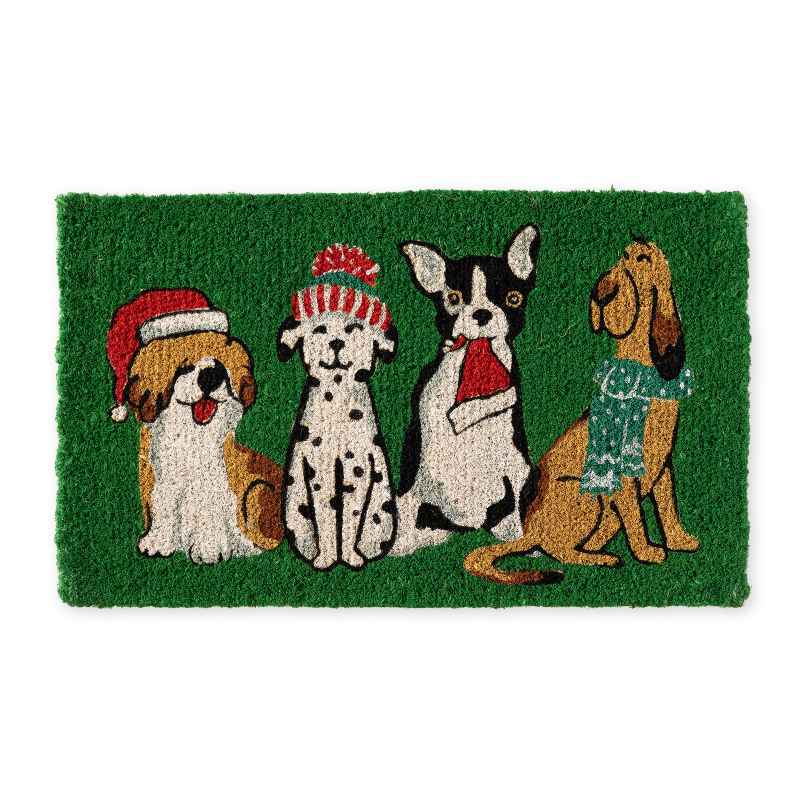 Holiday Dog Quartet Coir Mat