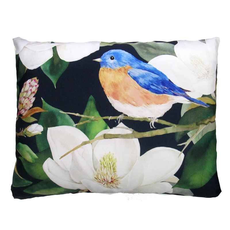 Indoor/Outdoor Sweet Magnolia with Bluebird Pillow, 19