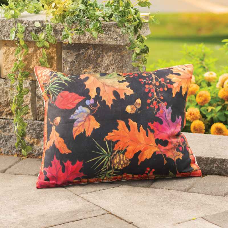 Indoor/Outdoor Autumn Motif Pillow, 18