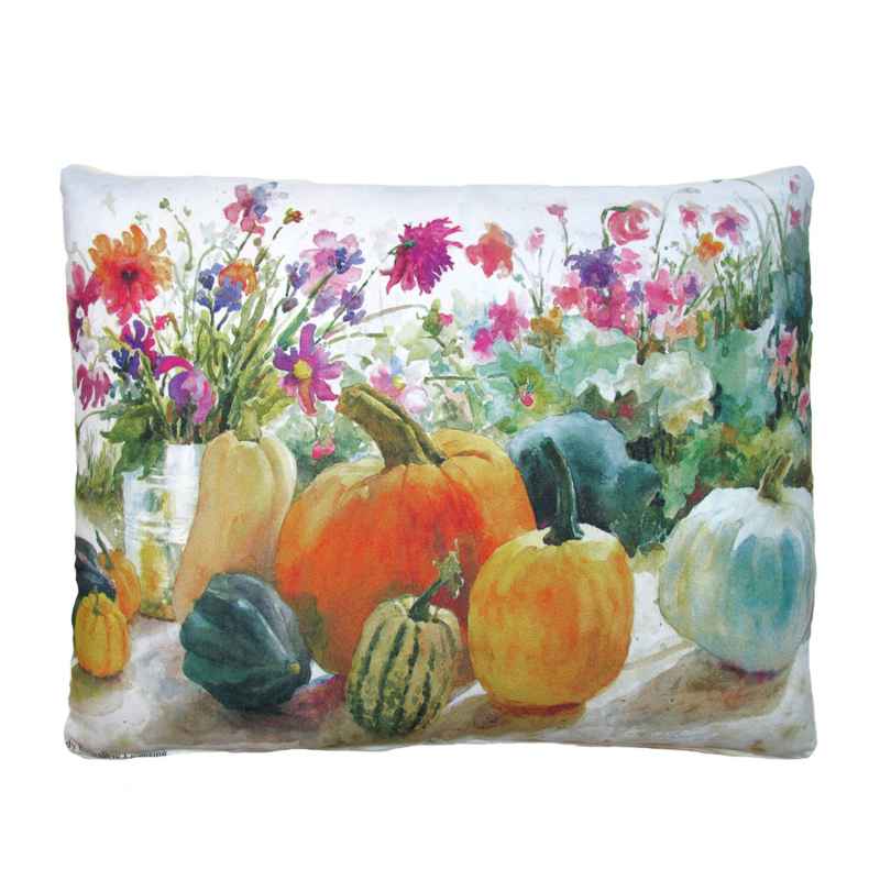 Pumpkins Floral Indoor/Outdoor Pillow, 19