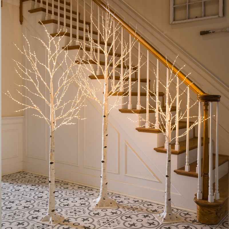 Large Birch Tree with 750 Micro Lights, 7'H