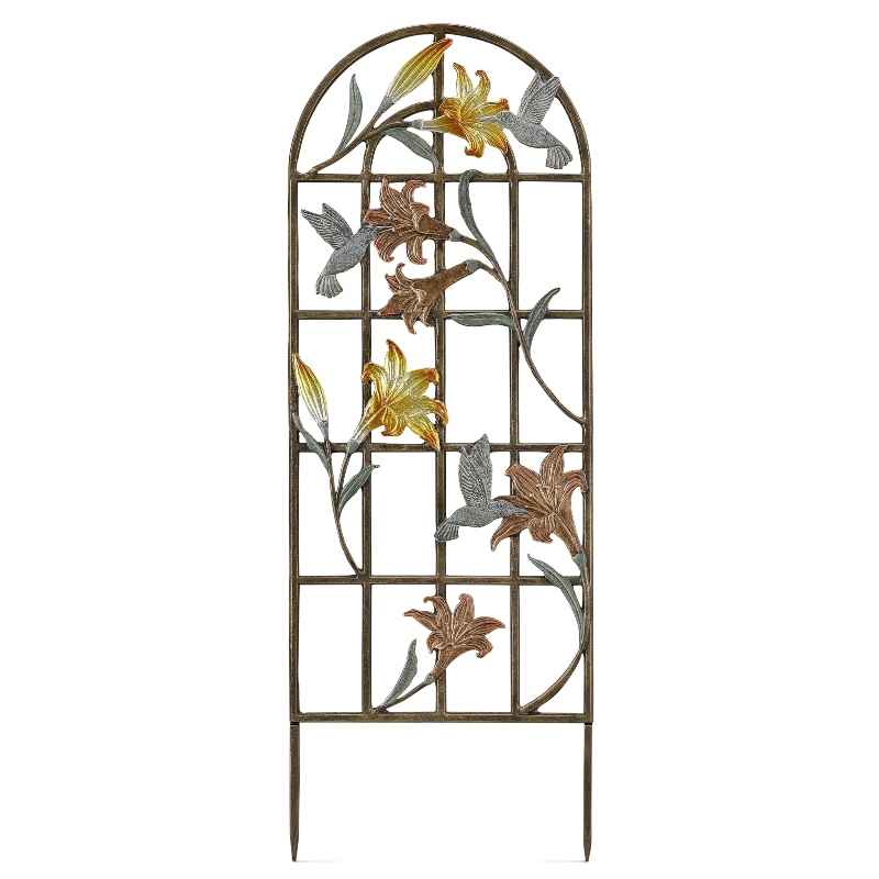 Aluminum Hummingbird Floral Trellis